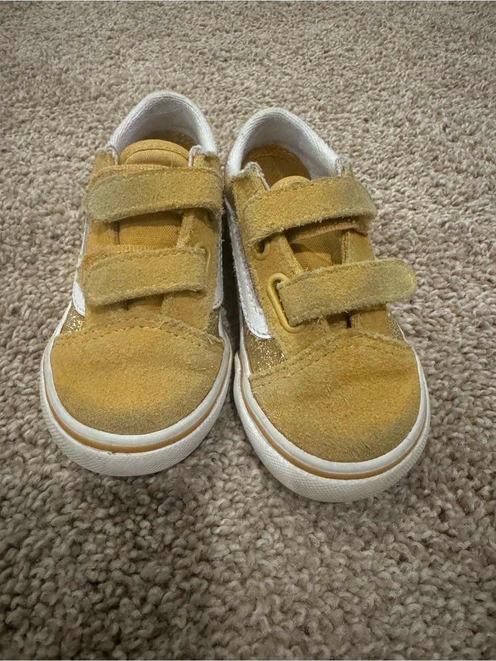 Kids Mustard Yellow Suede Vans Sneakers